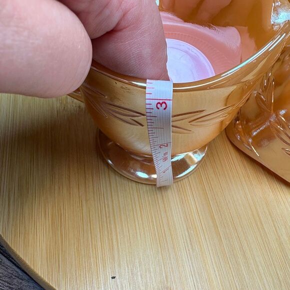 Vintage Fire-King Peach Lustre Laurel Creamer Set (Set of 4) - Picture 6 of 6